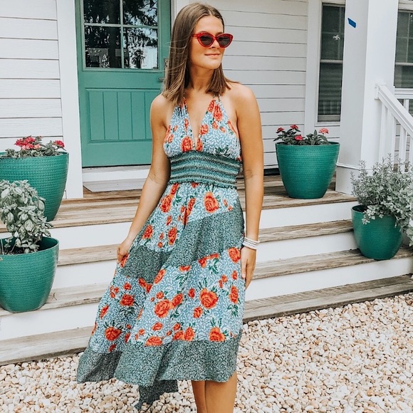 Free People Gabriela Slip Backless Floral Dress - Picture 2 of 16